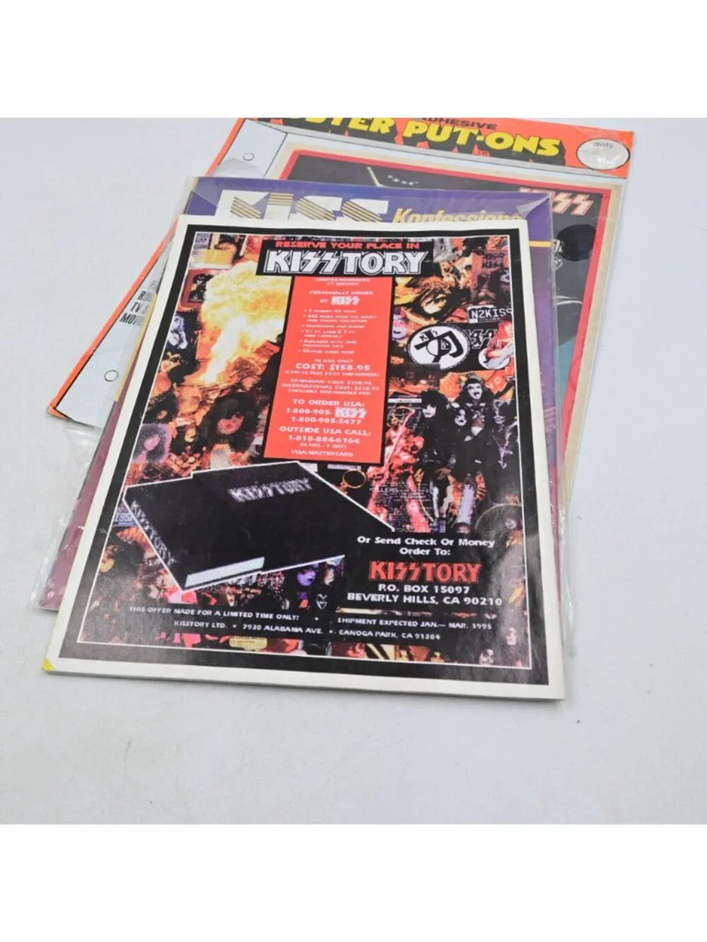 Kiss Poster Put-Ons + 3 Kiss Magazines